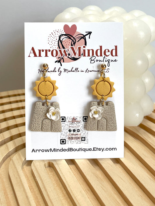 Handmade Sandcastle Dangle Earrings