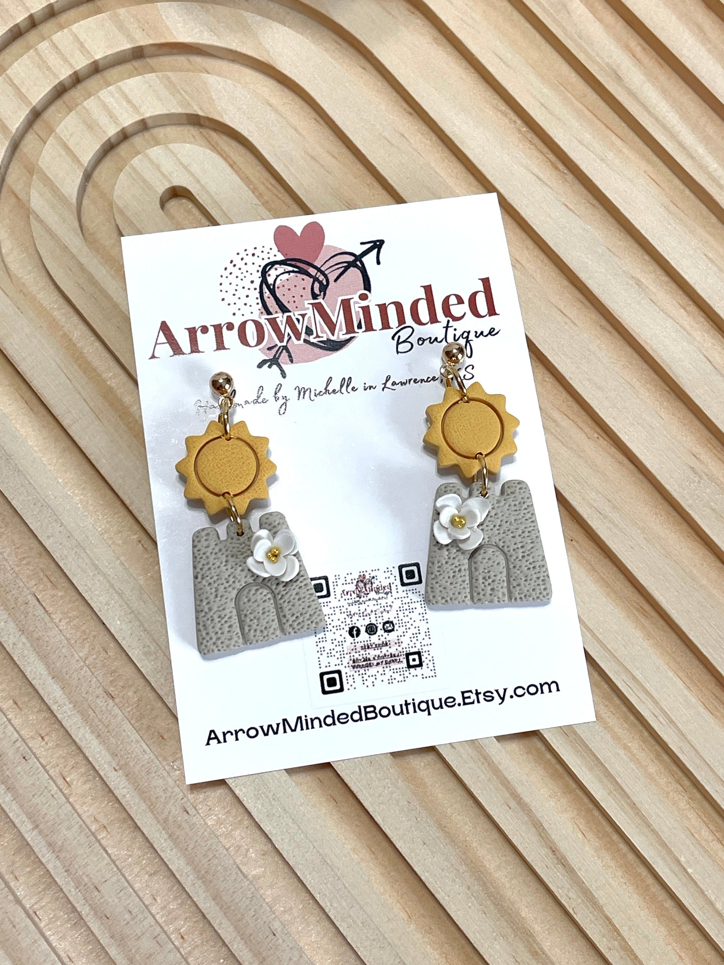 Handmade Sandcastle Dangle Earrings