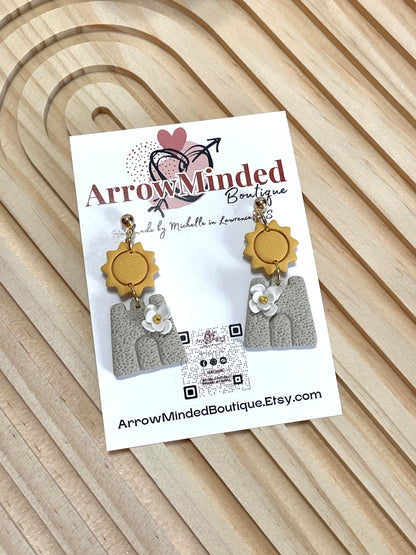 Handmade Sandcastle Dangle Earrings