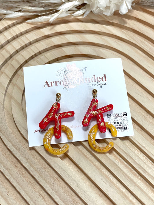 Handmade KC, Kansas City Football Earrings
