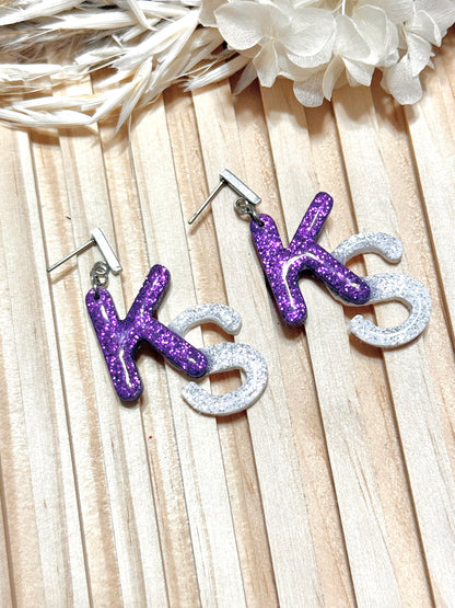 Handmade KS, Kansas State University Earrings, K-State