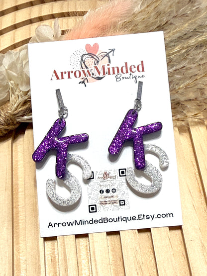 Handmade KS, Kansas State University Earrings, K-State