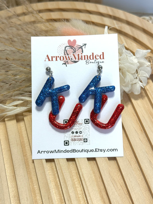 Handmade KU, University of Kansas Earrings