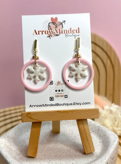 Handmade Christmas Snowflake Ornament Earrings