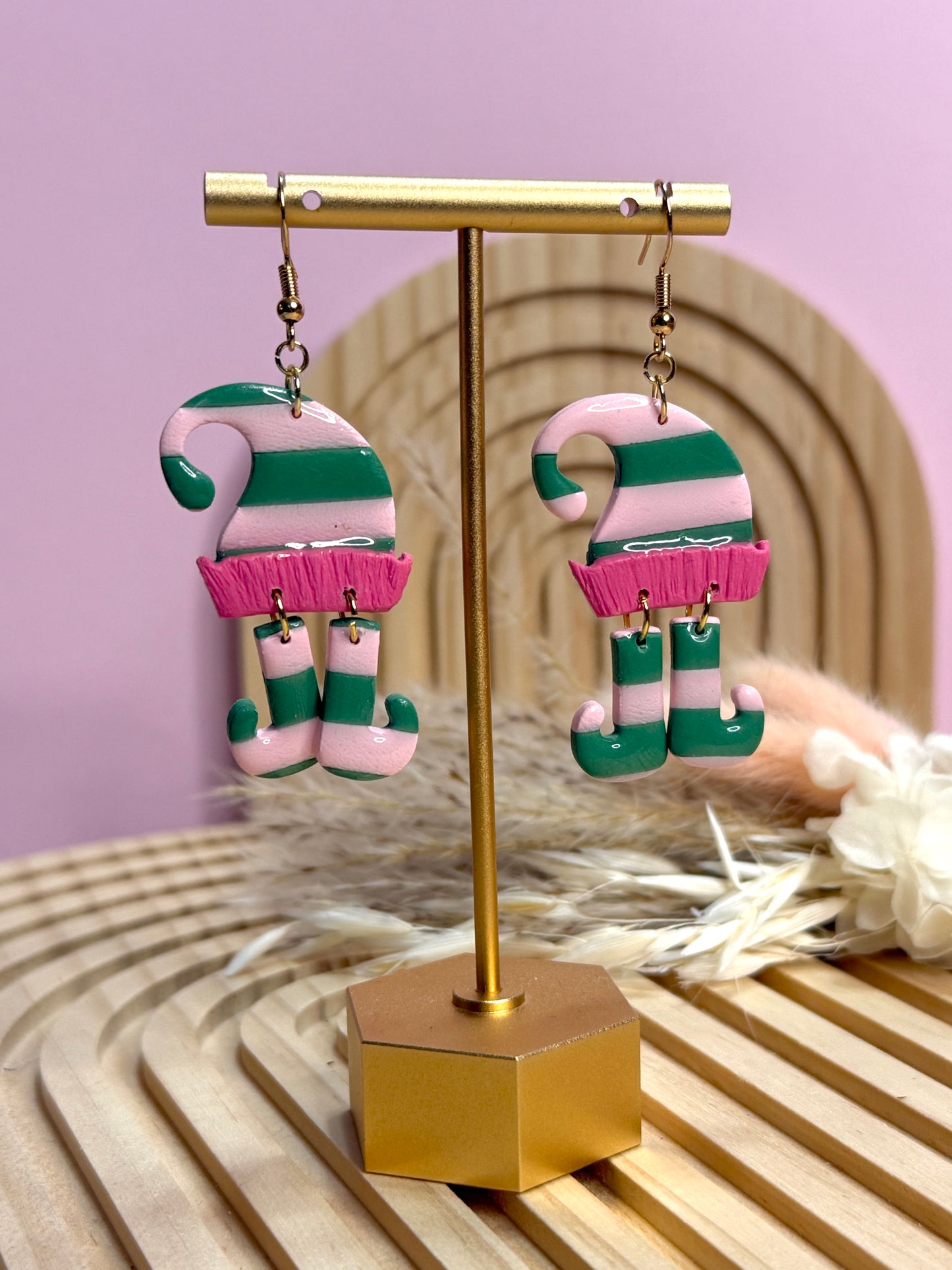 Handmade Festive Elf Earrings