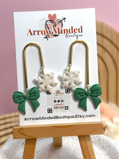 Handmade Festive Christmas Dangle Earrings