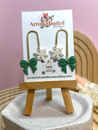 Handmade Festive Christmas Dangle Earrings