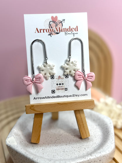Handmade Festive Christmas Dangle Earrings