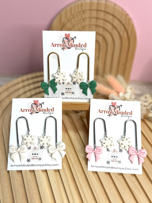 Handmade Festive Christmas Dangle Earrings