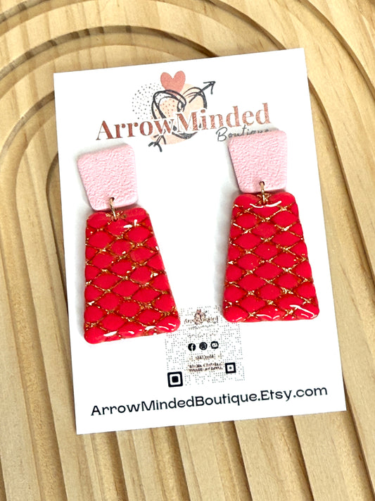 Handmade Hot Pink Gold Earrings