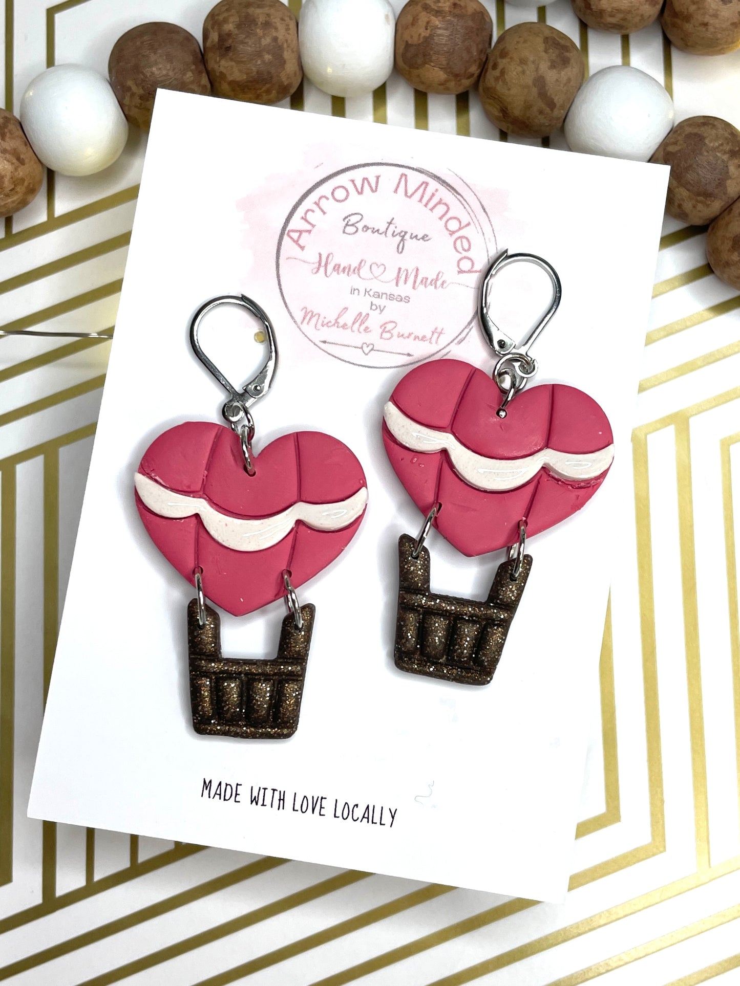 Handmade 'Heart' Air Balloon Dangles