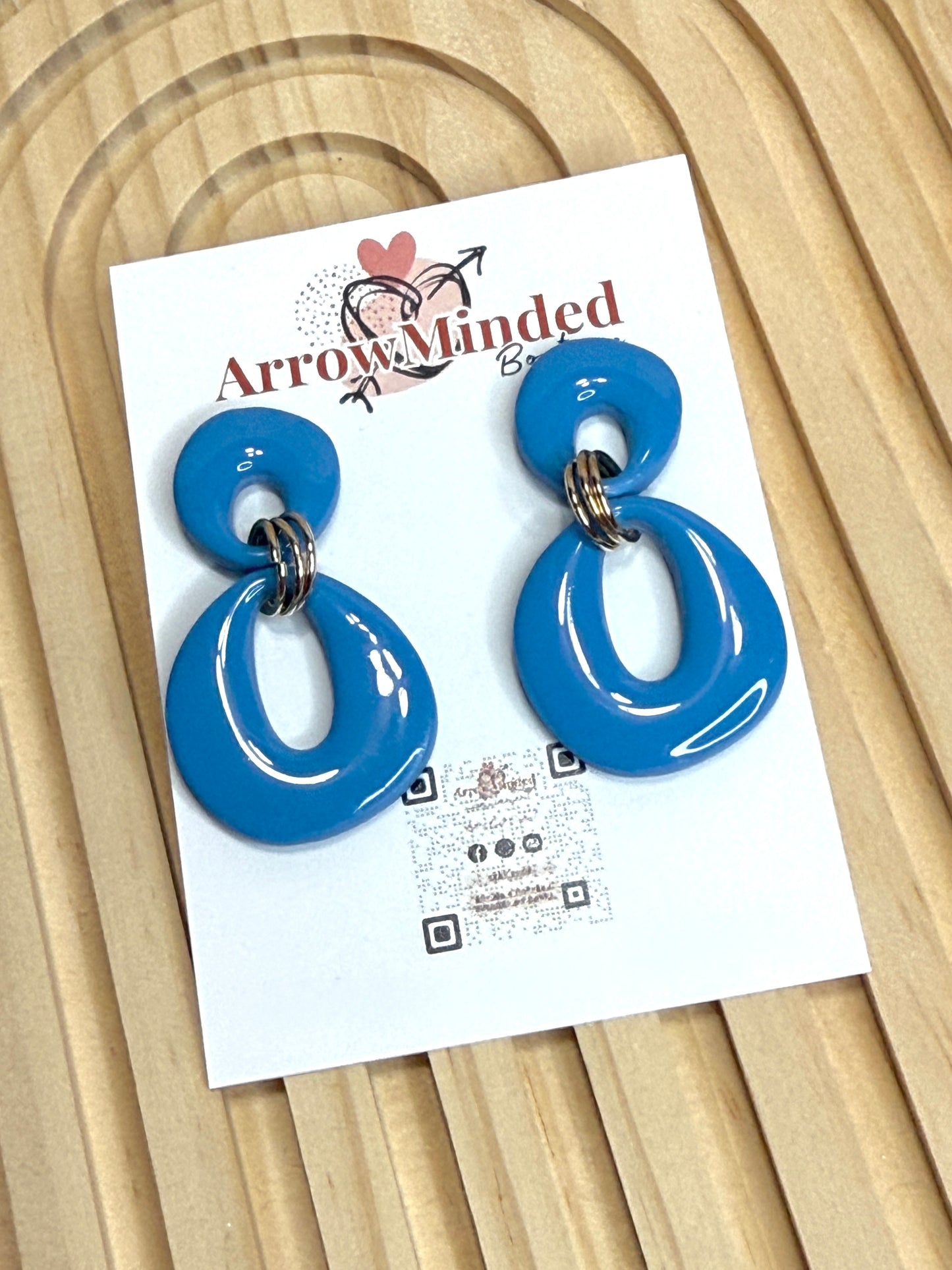 Handmade Simple Yet Fun Blue Organic Circle Dangles