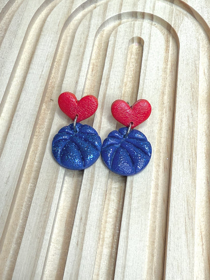 Handmade Red and Blue Basketball Dangles