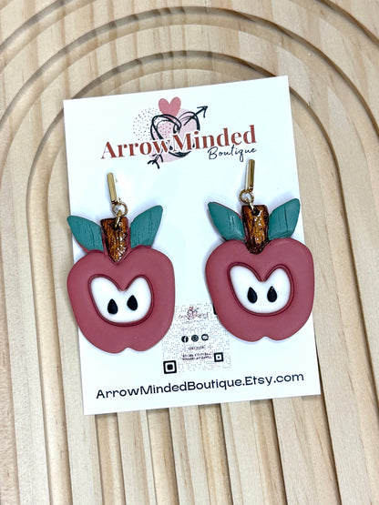 Handmade Teacher Apple Earrings