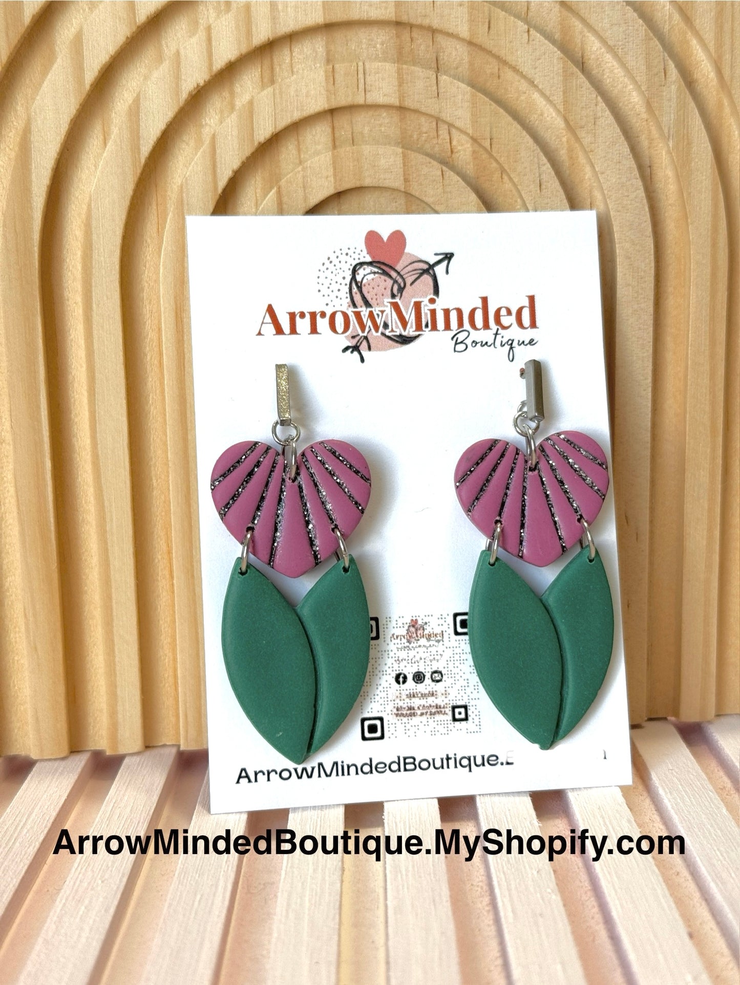 Handmade Sparkling Purple Heart Dangles