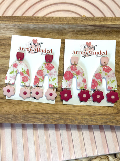 Handmade Sweetheart Arch Floral Dangles