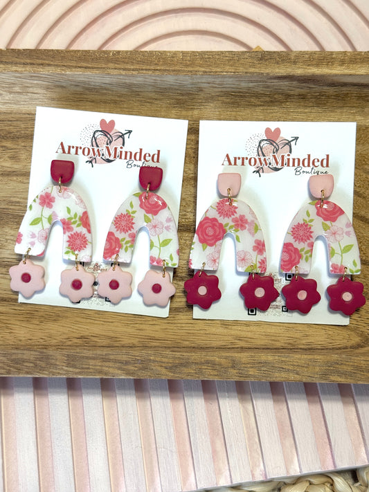 Handmade Sweetheart Arch Floral Dangles