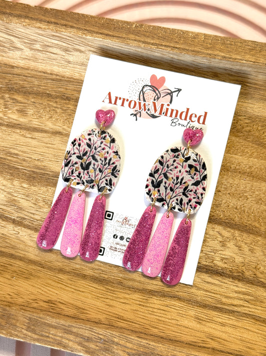 Handmade Shimmery Sweetheart Dangles