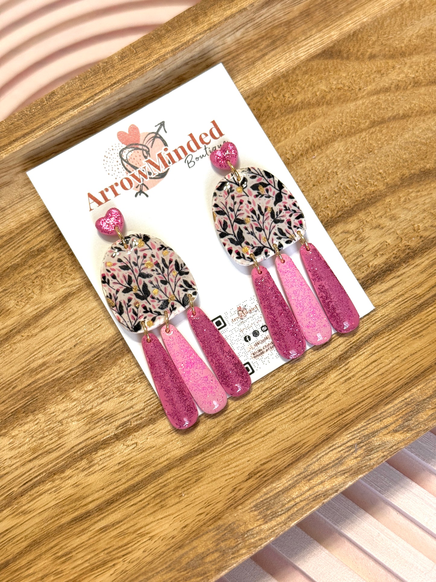 Handmade Shimmery Sweetheart Dangles