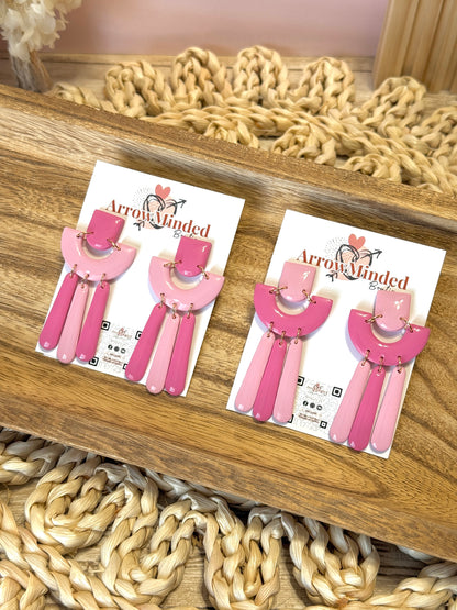 Handmade Pink Arch Dangles