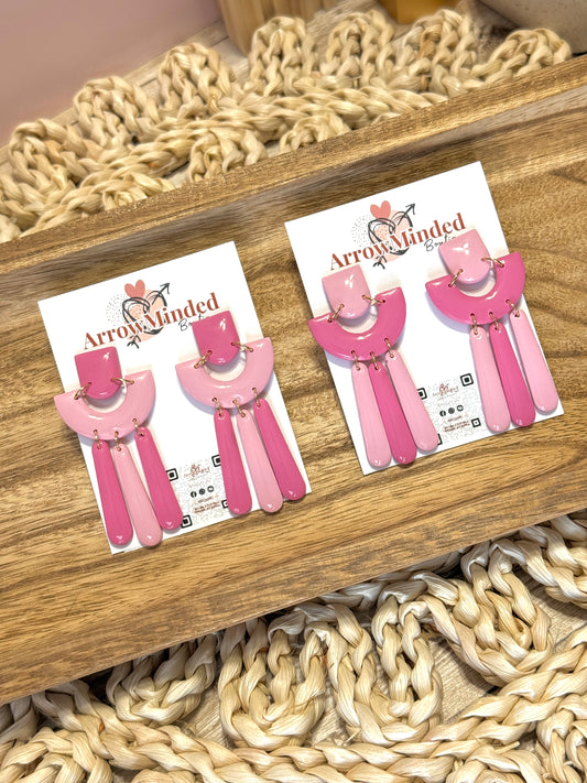 Handmade Pink Arch Dangles