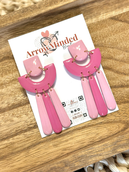 Handmade Pink Arch Dangles