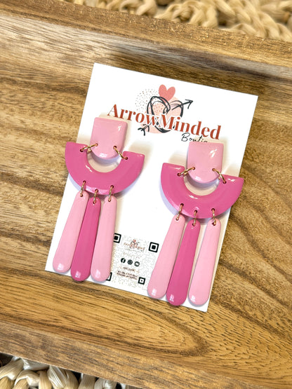 Handmade Pink Arch Dangles