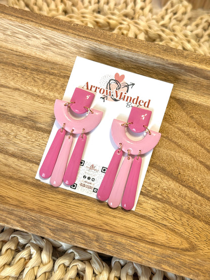 Handmade Pink Arch Dangles