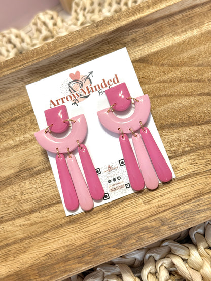 Handmade Pink Arch Dangles
