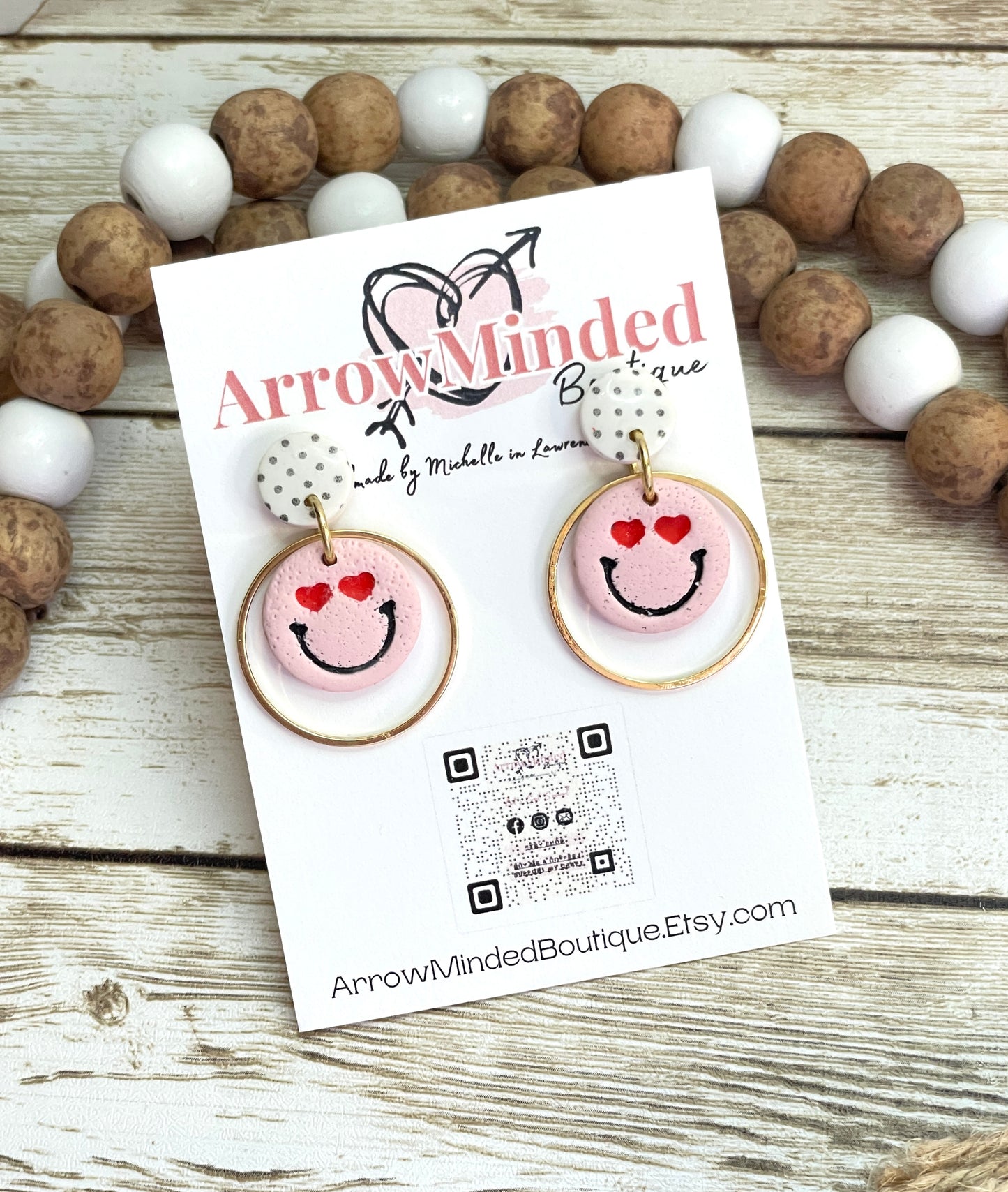 Handmade Smiley Face Love Emoji Earrings