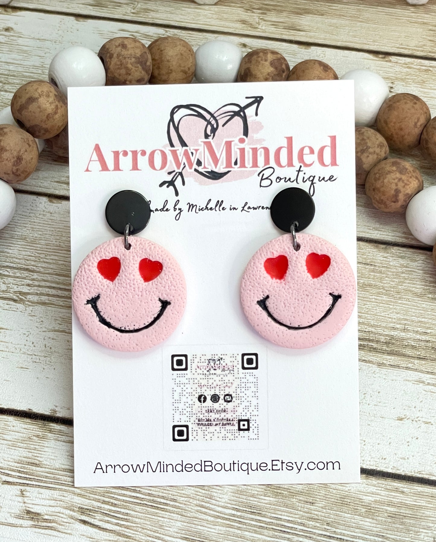 Handmade Smiley Face Love Emoji Earrings
