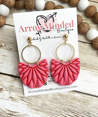 Handmade Boho Pink & Red Earrings