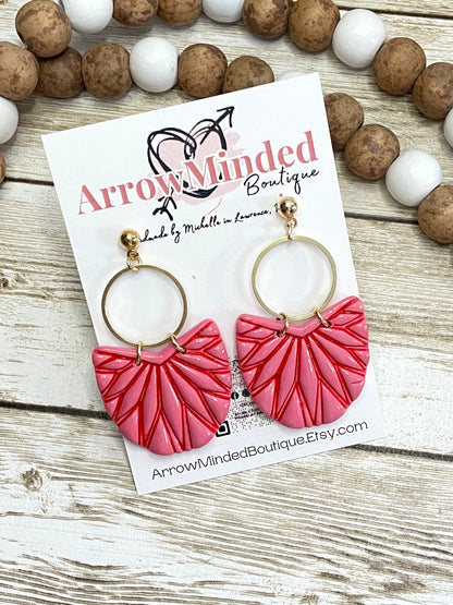 Handmade Boho Pink & Red Earrings