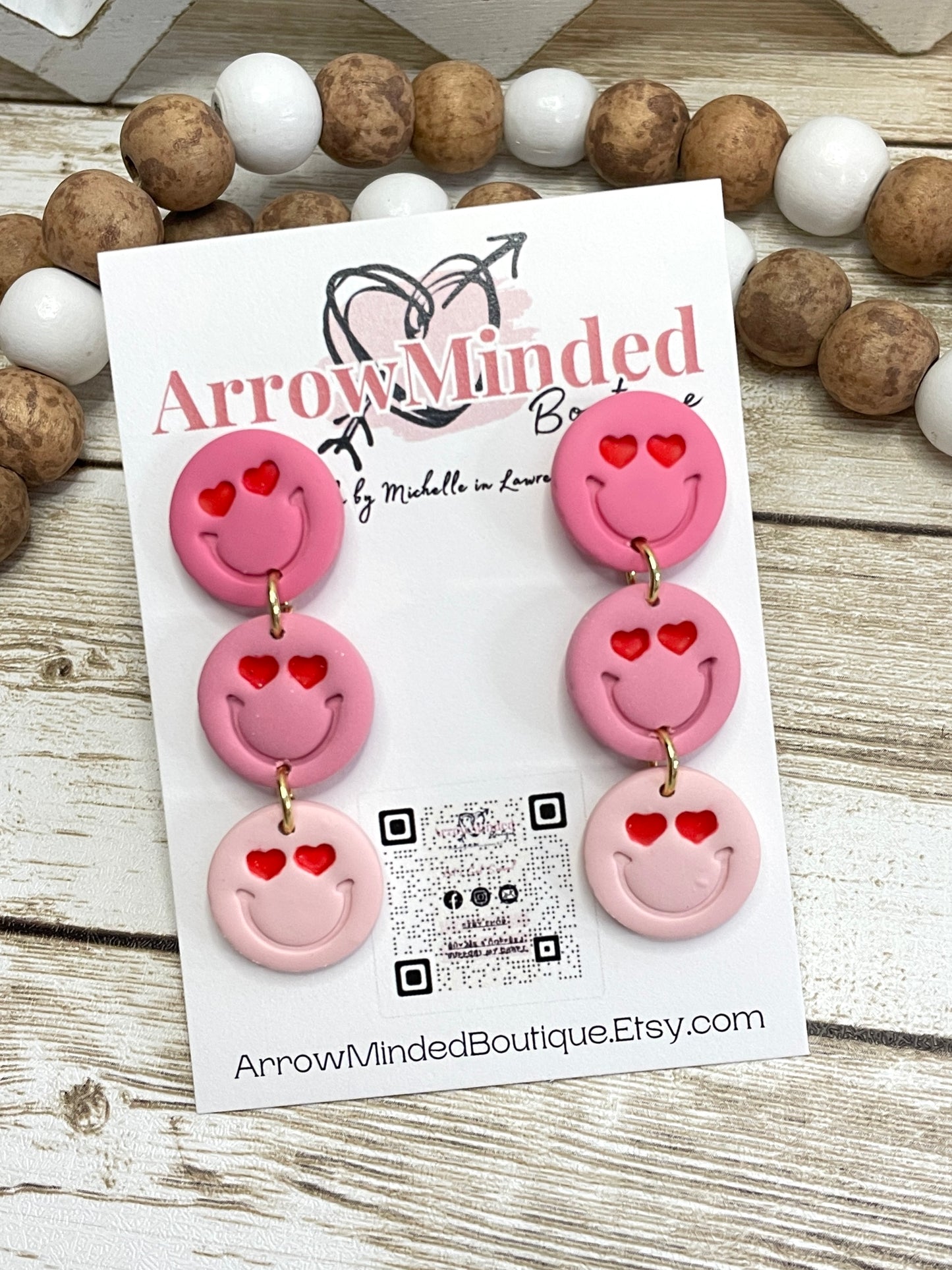Handmade Smiley Face Love Emoji Earrings