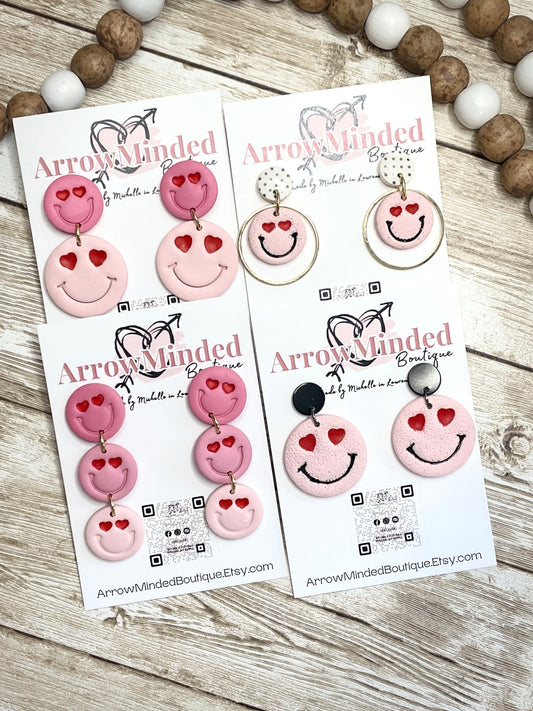 Handmade Smiley Face Love Emoji Earrings