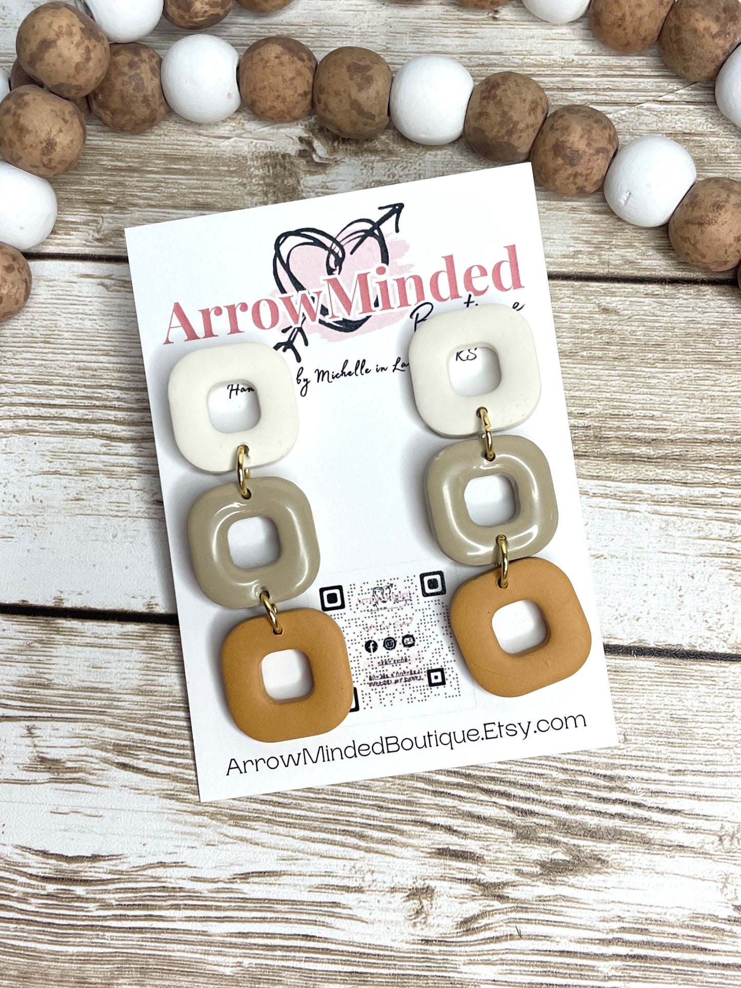 Handmade Rounded Square Dangles