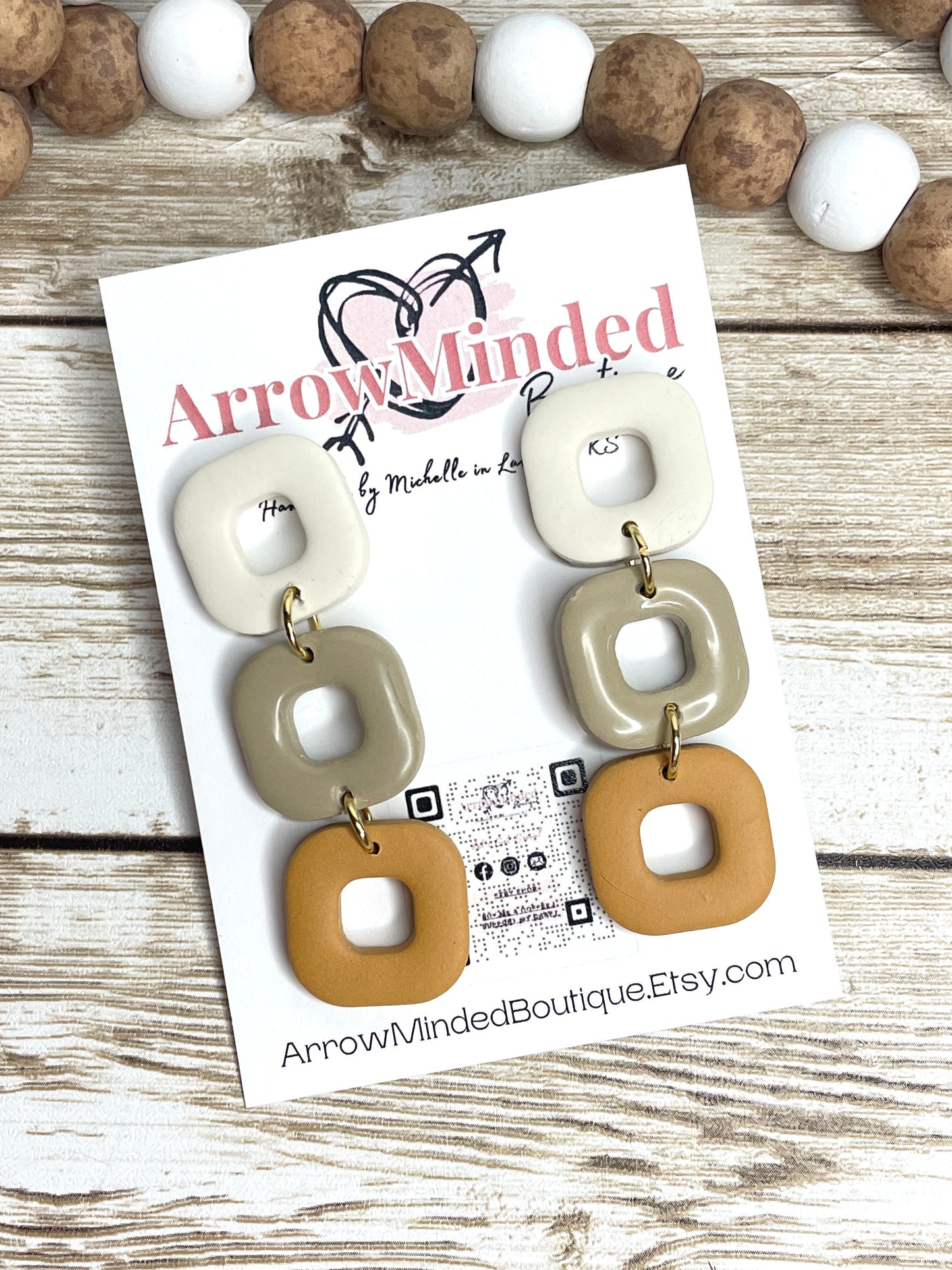 Handmade Rounded Square Dangles