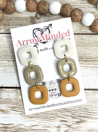 Handmade Rounded Square Dangles