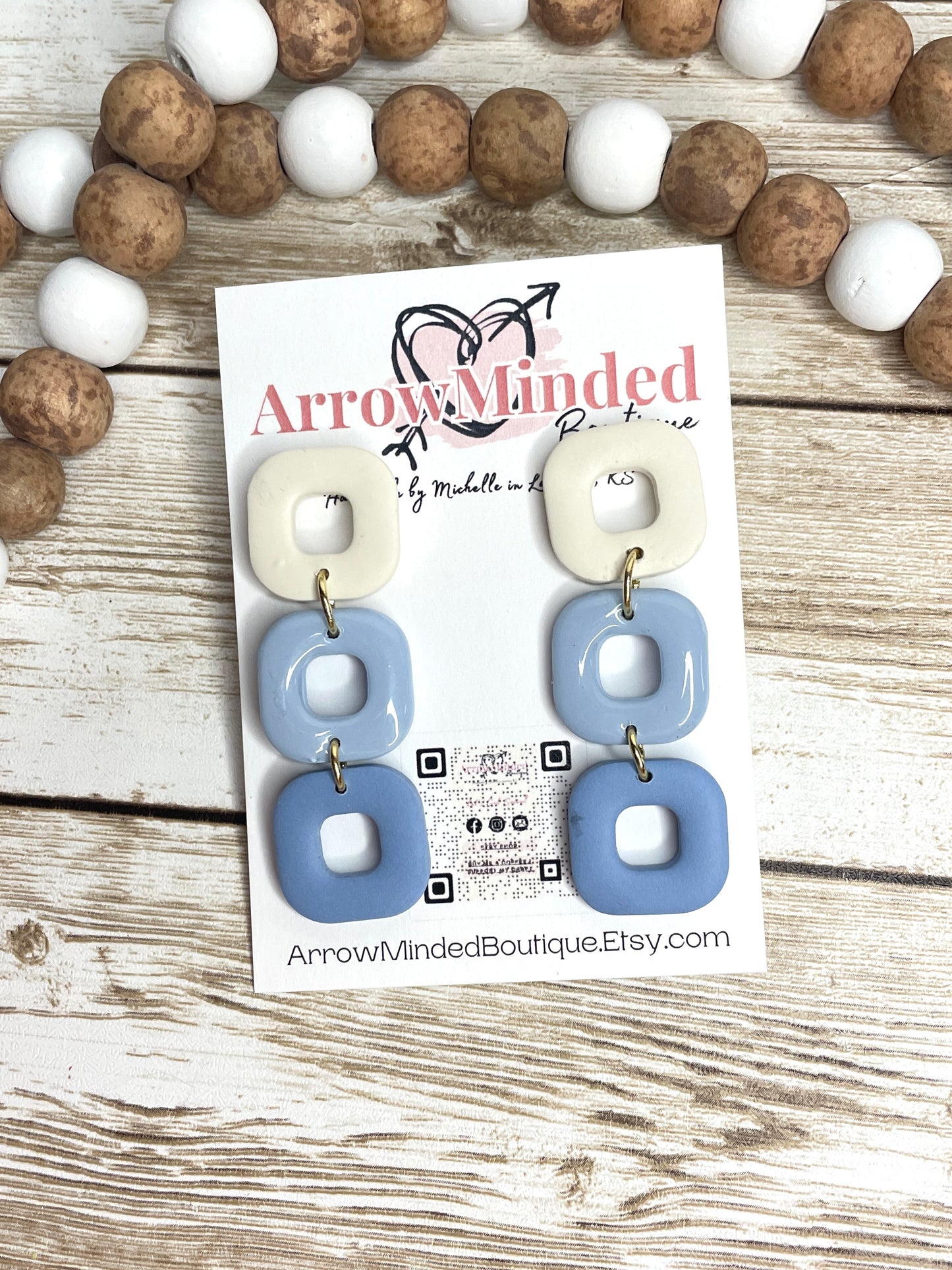 Handmade Rounded Square Dangles