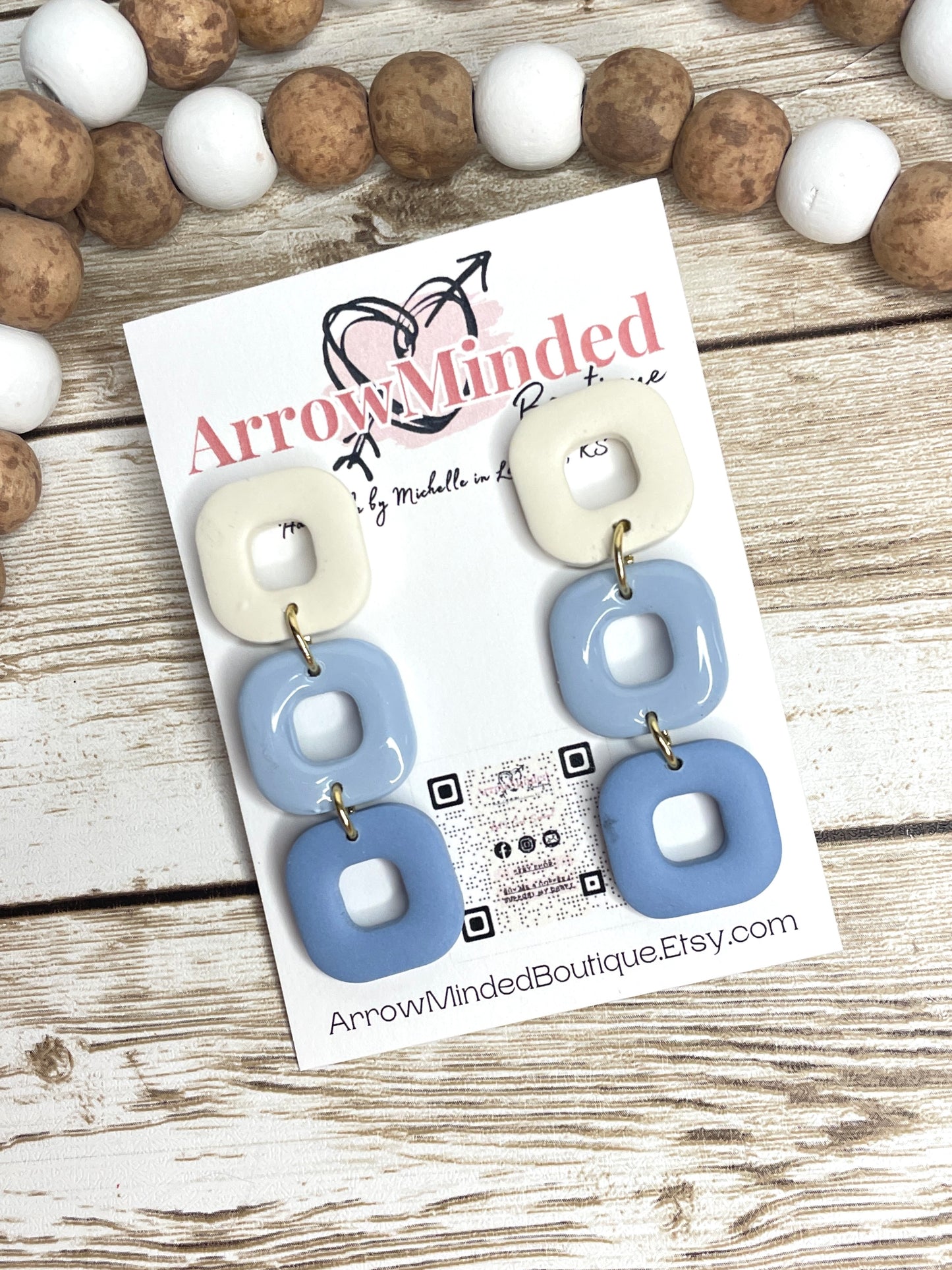 Handmade Rounded Square Dangles