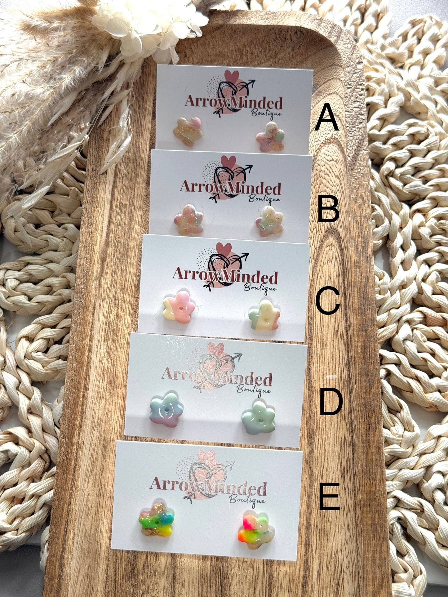 Handmade Pastel Petal's Floral Spring Studs