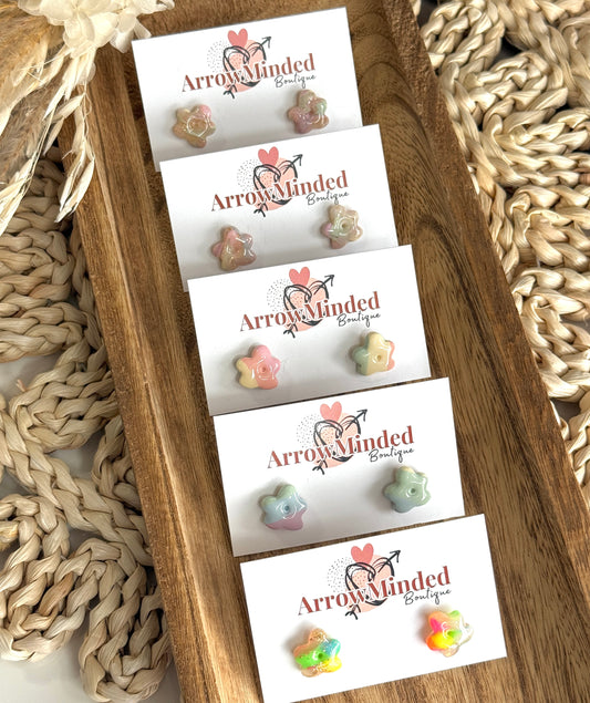 Handmade Pastel Petal's Floral Spring Studs