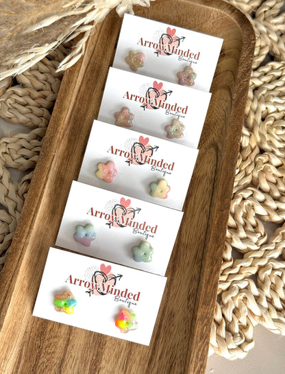 Handmade Pastel Petal's Floral Spring Studs