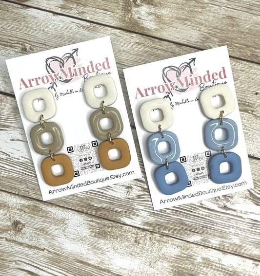 Handmade Rounded Square Dangles