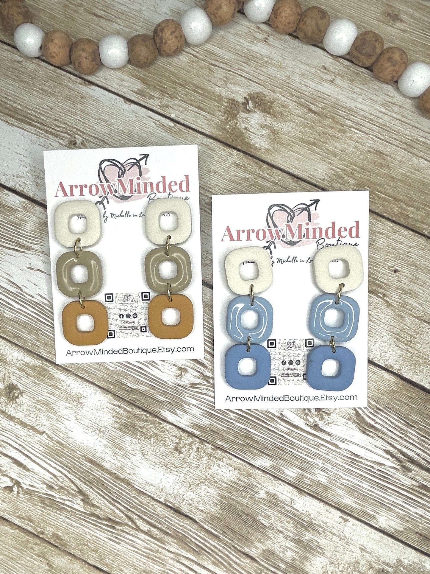 Handmade Rounded Square Dangles