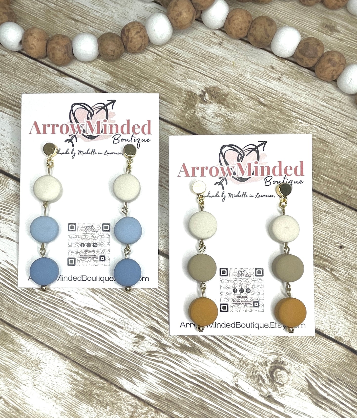 Handmade Pill Drop Dangles, Hypoallergenic Gold Ear Post