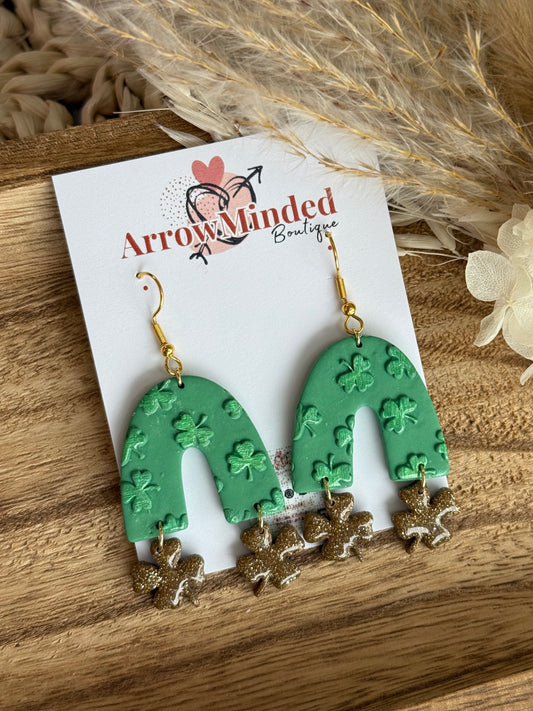 Handmade St. Patrick's Day Inspired Shamrock Arch Dangles