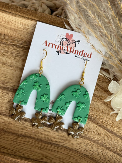 Handmade St. Patrick's Day Inspired Shamrock Arch Dangles