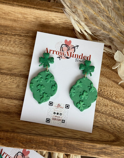 Handmade St. Patrick's Day Inspired Clover Marquis Dangles