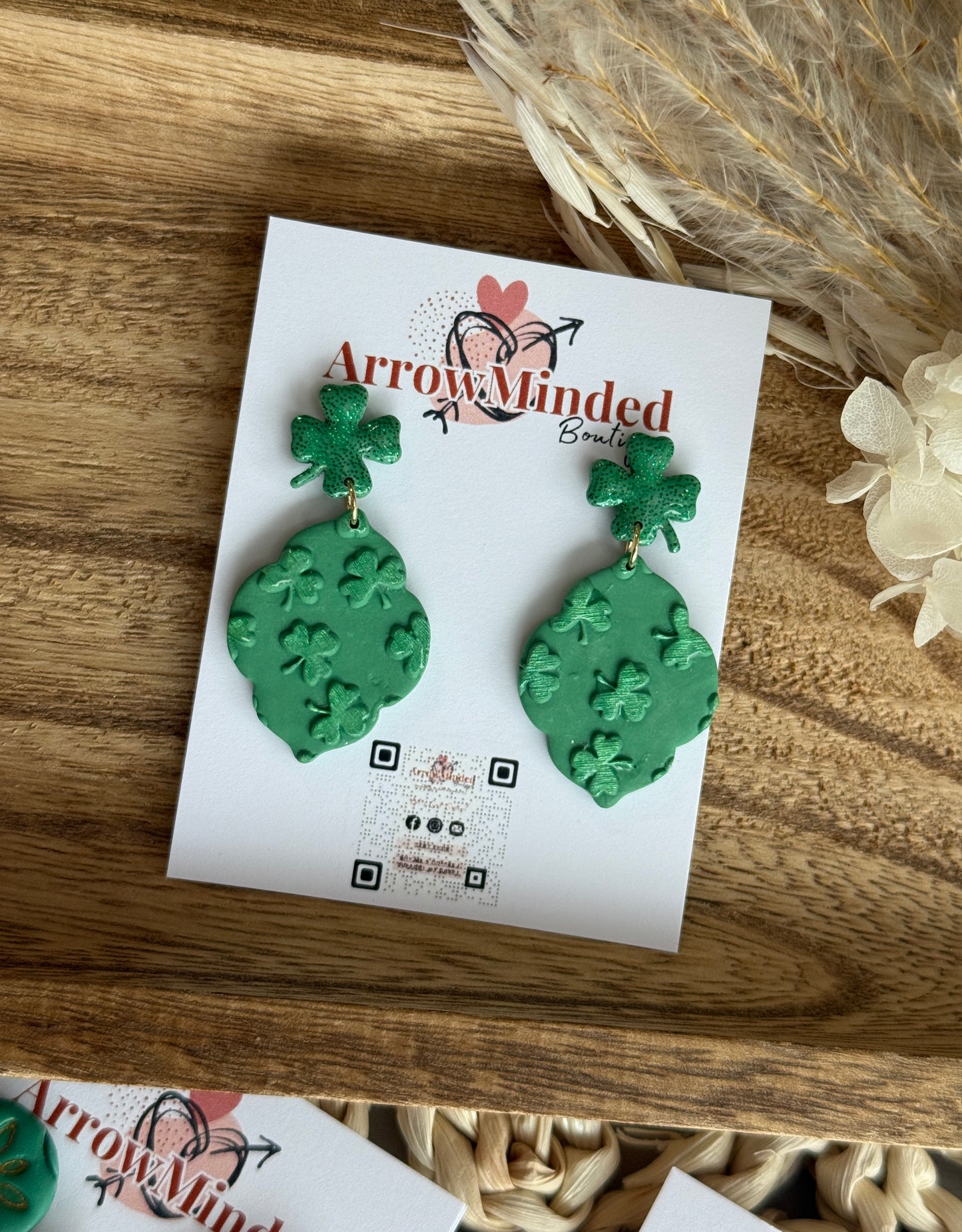Handmade St. Patrick's Day Inspired Clover Marquis Dangles